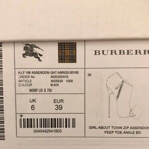 Burberry Black Peep Toe Heels